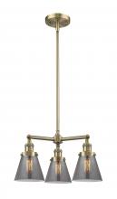 Innovations Lighting 207-AB-G63-LED - Cone - 3 Light - 19 inch - Antique Brass - Stem Hung - Chandelier