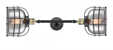 Innovations Lighting 208L-BAB-G73-CE-LED - Bell Cage - 2 Light - 9 inch - Black Antique Brass - Adjustable Bath Vanity Light