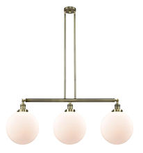 Innovations Lighting 213-AB-G201-12-LED - Beacon - 3 Light - 44 inch - Antique Brass - Stem Hung - Adjustable Island Light