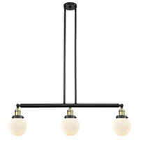 Innovations Lighting 213-BAB-G201-6-LED - Beacon - 3 Light - 39 inch - Black Antique Brass - Stem Hung - Adjustable Island Light