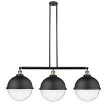 Innovations Lighting 213-BAB-HFS-124-BK-LED - Hampden - 3 Light - 45 inch - Black Antique Brass - Stem Hung - Adjustable Island Light