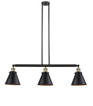 Innovations Lighting 213-BAB-M13-BK-LED - Appalachian - 3 Light - 40 inch - Black Antique Brass - Stem Hung - Adjustable Island Light