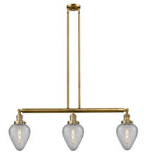 Innovations Lighting 213-BB-G165-LED - Geneseo - 3 Light - 38 inch - Brushed Brass - Stem Hung - Adjustable Island Light