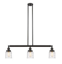 Innovations Lighting 213-OB-G513-LED - Bell - 3 Light - 38 inch - Oil Rubbed Bronze - Stem Hung - Adjustable Island Light