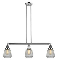  213-PN-G142 - Chatham - 3 Light - 39 inch - Polished Nickel - Stem Hung - Island Light