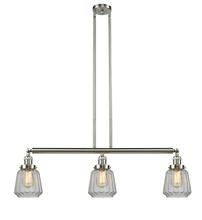  213-SN-G142 - Chatham - 3 Light - 39 inch - Brushed Satin Nickel - Stem Hung - Island Light