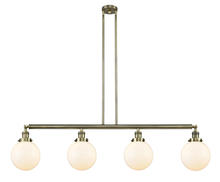 Innovations Lighting 214-AB-G201-8-LED - Beacon - 4 Light - 53 inch - Antique Brass - Stem Hung - Adjustable Island Light