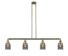 Innovations Lighting 214-AB-G53-LED - Bell - 4 Light - 50 inch - Antique Brass - Stem Hung - Adjustable Island Light
