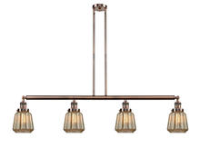 Innovations Lighting 214-AC-G146-LED - Chatham - 4 Light - 51 inch - Antique Copper - Stem Hung - Island Light