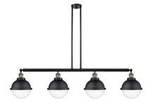 Innovations Lighting 214-BAB-HFS-84-BK-LED - Hampden - 4 Light - 54 inch - Black Antique Brass - Stem Hung - Adjustable Island Light