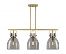 Innovations Lighting 411-3I-BB-G412-10SM - Newton Bell - 3 Light - 42 inch - Brushed Brass - Island Light