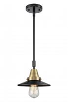 Innovations Lighting 447-1S-BAB-M6-LED - Railroad - 1 Light - 8 inch - Black Antique Brass - Mini Pendant