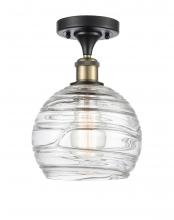 Innovations Lighting 516-1C-BAB-G1213-8-LED - Athens Deco Swirl - 1 Light - 8 inch - Black Antique Brass - Semi-Flush Mount