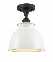 Innovations Lighting 516-1C-OB-M14-W-LED - Adirondack - 1 Light - 8 inch - Oil Rubbed Bronze - Semi-Flush Mount