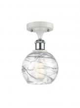 Innovations Lighting 516-1C-WPC-G1213-6-LED - Athens Deco Swirl - 1 Light - 6 inch - White Polished Chrome - Semi-Flush Mount