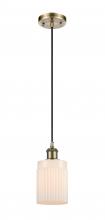 Innovations Lighting 516-1P-AB-G341-LED - Hadley - 1 Light - 5 inch - Antique Brass - Cord hung - Mini Pendant