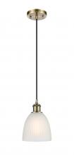 Innovations Lighting 516-1P-AB-G381-LED - Castile - 1 Light - 6 inch - Antique Brass - Cord hung - Mini Pendant