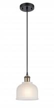 Innovations Lighting 516-1P-BAB-G411-LED - Dayton - 1 Light - 6 inch - Black Antique Brass - Cord hung - Mini Pendant