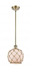 Innovations Lighting 516-1S-AB-G121-8RB-LED - Farmhouse Rope - 1 Light - 8 inch - Antique Brass - Mini Pendant