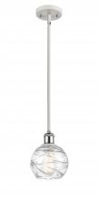 Innovations Lighting 516-1S-WPC-G1213-6-LED - Athens Deco Swirl - 1 Light - 6 inch - White Polished Chrome - Mini Pendant