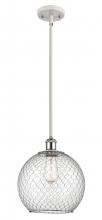 Innovations Lighting 516-1S-WPC-G122-10CSN - Farmhouse Chicken Wire - 1 Light - 10 inch - White Polished Chrome - Mini Pendant