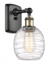 Innovations Lighting 516-1W-BAB-G1013-LED - Belfast - 1 Light - 6 inch - Black Antique Brass - Sconce