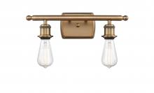 Innovations Lighting 516-2W-BB-LED - Bare Bulb - 2 Light - 16 inch - Brushed Brass - Bath Vanity Light