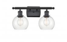 Innovations Lighting 516-2W-BK-G122-6 - Athens - 2 Light - 16 inch - Matte Black - Bath Vanity Light