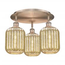 Innovations Lighting 516-3C-AC-G460-7ME - Preston Cylinder - 3 Light - 19 inch - Antique Copper - Flush Mount