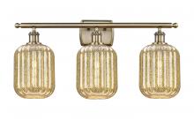 Innovations Lighting 516-3W-AB-G460-7ME - Preston Cylinder - 3 Light - 27 inch - Antique Brass - Bath Vanity Light
