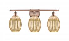 Innovations Lighting 516-3W-AC-G459-6ME - Preston Bulb - 3 Light - 26 inch - Antique Copper - Bath Vanity Light