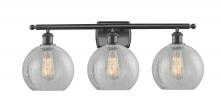  516-3W-BK-G125 - Athens - 3 Light - 28 inch - Matte Black - Bath Vanity Light