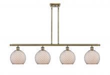 Innovations Lighting 516-4I-AB-G121-8CBK-LED - Farmhouse Chicken Wire - 4 Light - 48 inch - Antique Brass - Cord hung - Island Light