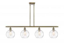 Innovations Lighting 516-4I-AB-G1215-8-LED - Athens Water Glass - 4 Light - 48 inch - Antique Brass - Cord hung - Island Light