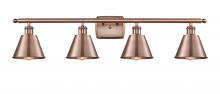 Innovations Lighting 516-4W-AC-M8-LED - Smithfield - 4 Light - 37 inch - Antique Copper - Bath Vanity Light