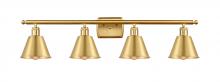 Innovations Lighting 516-4W-SG-M8-LED - Smithfield - 4 Light - 37 inch - Satin Gold - Bath Vanity Light