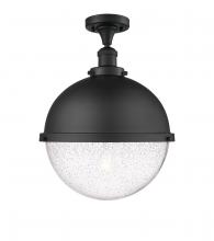Innovations Lighting 517-1CH-BK-HFS-124-BK-LED - Hampden - 1 Light - 13 inch - Matte Black - Semi-Flush Mount