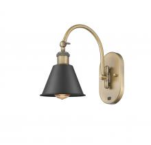 Innovations Lighting 518-1W-BB-M8-BK-LED - Smithfield - 1 Light - 7 inch - Brushed Brass - Adjustable Swing Arm