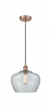 Innovations Lighting 616-1P-AC-G92-L - Fenton - 1 Light - 11 inch - Antique Copper - Cord hung - Mini Pendant
