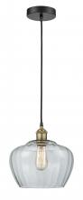 Innovations Lighting 616-1P-BAB-G92-L - Fenton - 1 Light - 11 inch - Black Antique Brass - Cord hung - Mini Pendant