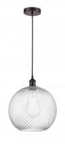 Innovations Lighting 616-1P-OB-G1214-12-LED - Athens Twisted Swirl - 1 Light - 12 inch - Oil Rubbed Bronze - Cord hung - Mini Pendant