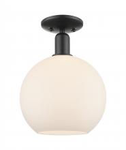 Innovations Lighting 716-1C-BK-G121-10 - Athens - 1 Light - 10 inch - Matte Black - Semi-Flush Mount