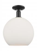 Innovations Lighting 716-1C-BK-G121-12 - Athens - 1 Light - 12 inch - Matte Black - Semi-Flush Mount