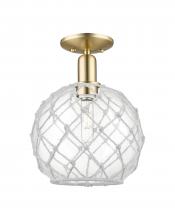 Innovations Lighting 716-1C-CB-G122-10RW - Farmhouse Rope - 1 Light - 10 inch - Champagne Bronze - Semi-Flush Mount