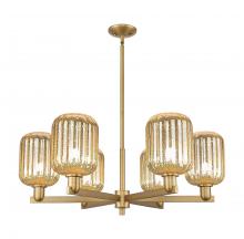 Innovations Lighting 716-6CR-BB-G460-7ME - Preston Cylinder - 6 Light - 24 inch - Brushed Brass - Chandelier