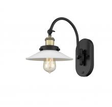 Innovations Lighting 918-1W-BAB-G1-LED - Halophane - 1 Light - 9 inch - Black Antique Brass - Adjustable Swing Arm