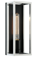 Matteo Lighting S15141BKCH - Shadowbox Black + Chrome Wall Sconce