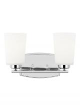  4428902-05 - Franport transitional 2-light indoor dimmable bath vanity wall sconce in chrome silver finish with e