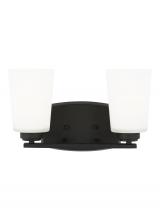  4428902-112 - Franport transitional 2-light indoor dimmable bath vanity wall sconce in midnight black finish with