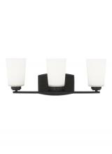  4428903-112 - Franport transitional 3-light indoor dimmable bath vanity wall sconce in midnight black finish with